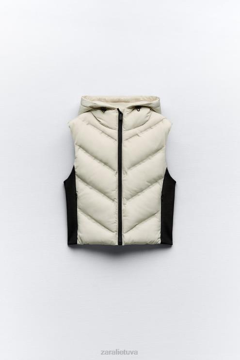 moterys Zara vandeniui atstumianti vėjo apsaugos liemenė juoda balta apranga 4N488199