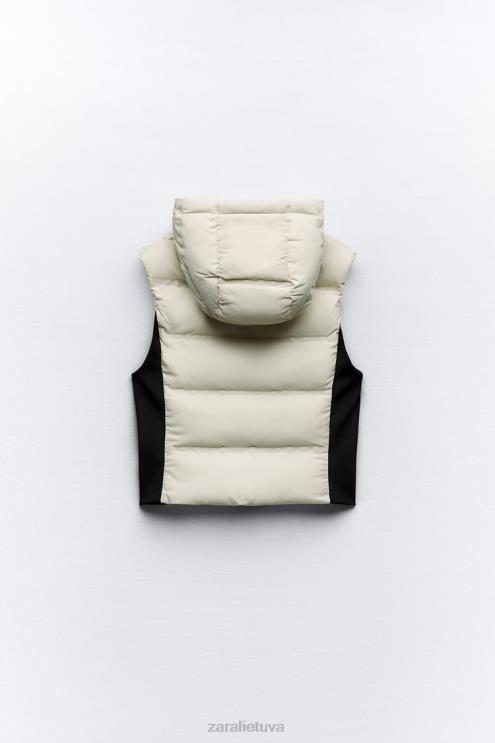 moterys Zara vandeniui atstumianti vėjo apsaugos liemenė juoda balta apranga 4N488199