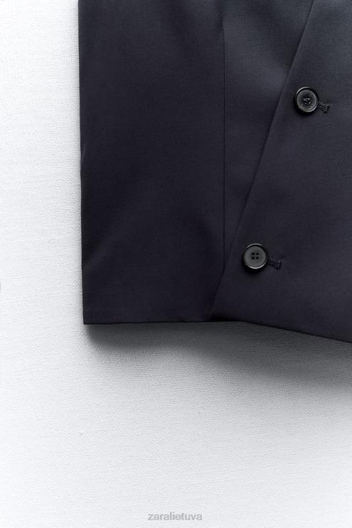 moterys Zara zw kolekcijos asimetrinė liemenė tamsiai mėlyna apranga 4N488188