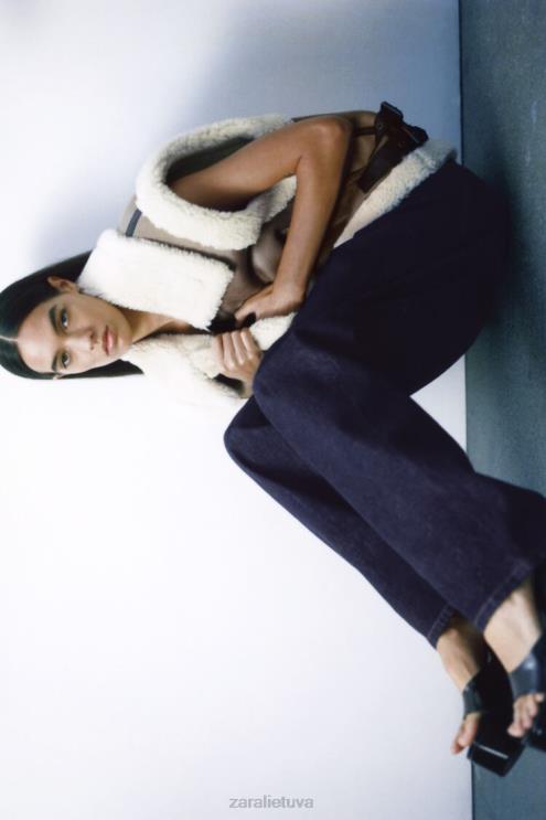 moterys Zara zw kolekcijos dvipusė liemenė ruda/tape apranga 4N488190