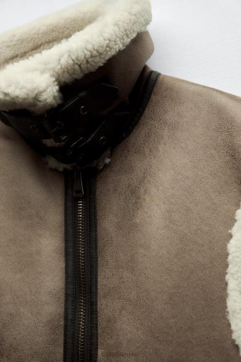 moterys Zara zw kolekcijos dvipusė liemenė ruda/tape apranga 4N488190