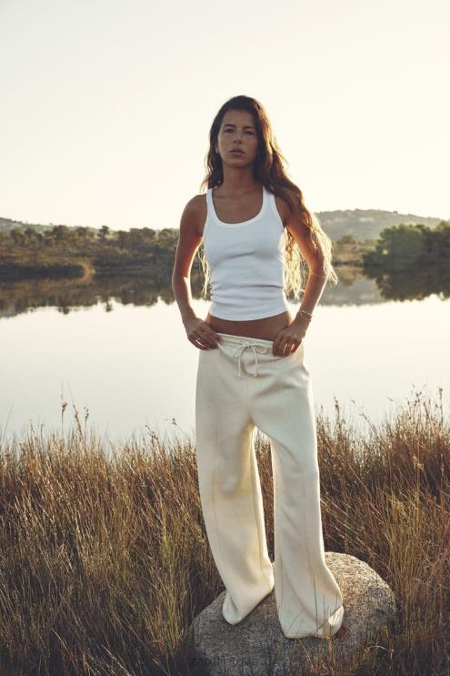 moterys Zara briaunotas bako viršus baltas apranga 4N488467