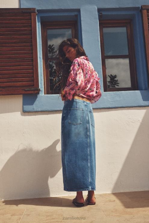 moterys Zara Gėlėtais raštais raukinti marškiniai įvairiaspalvis apranga 4N488446