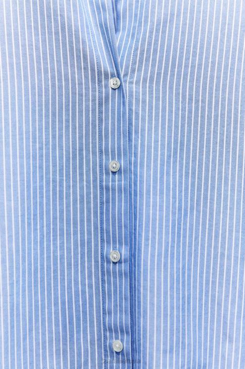 moterys Zara Oksfordo marškinėliai tamsiai/balta apranga 4N488339