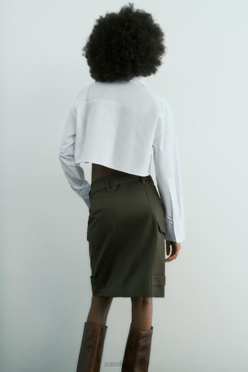 moterys Zara apkarpyti gabardino marškiniai baltas apranga 4N488432