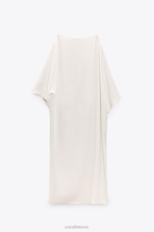 moterys Zara asimetriška palaidinė su pelerina ekru apranga 4N488301