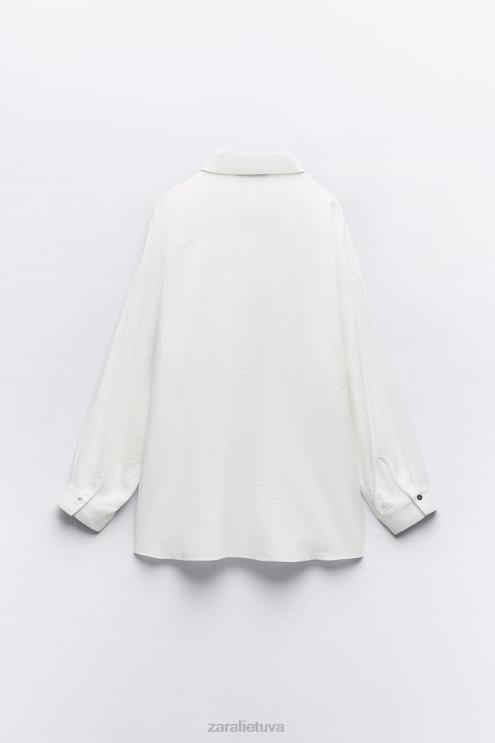 moterys Zara glotnūs per dideli marškiniai baltas apranga 4N488349