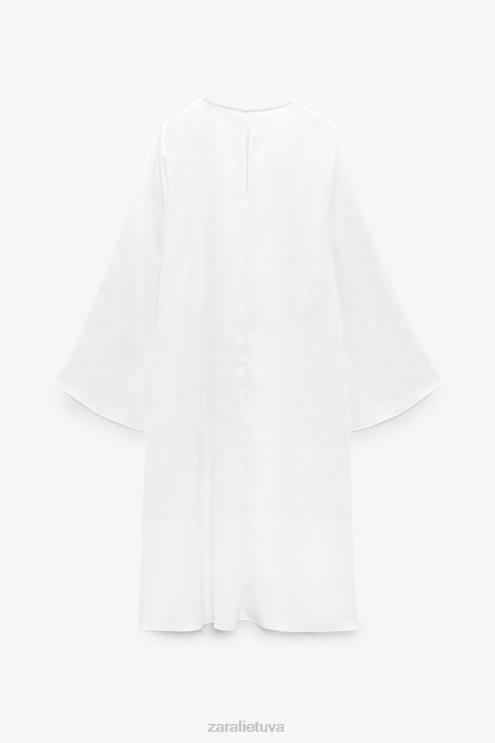 moterys Zara ilga asimetriška palaidinė baltas apranga 4N488335