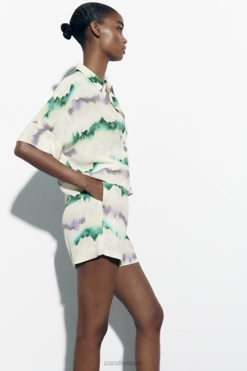 moterys Zara kaklaraištis dažyti marškiniai įvairiaspalvis apranga 4N488406