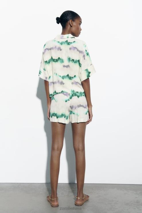 moterys Zara kaklaraištis dažyti marškiniai įvairiaspalvis apranga 4N488406