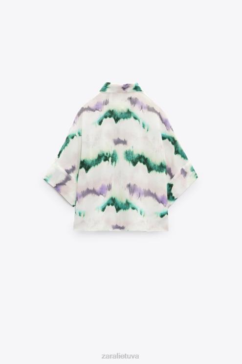 moterys Zara kaklaraištis dažyti marškiniai įvairiaspalvis apranga 4N488406