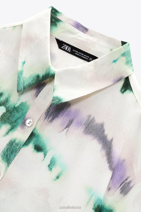 moterys Zara kaklaraištis dažyti marškiniai įvairiaspalvis apranga 4N488406