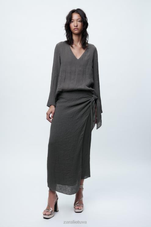 moterys Zara lininė palaidinė pilka apranga 4N488429