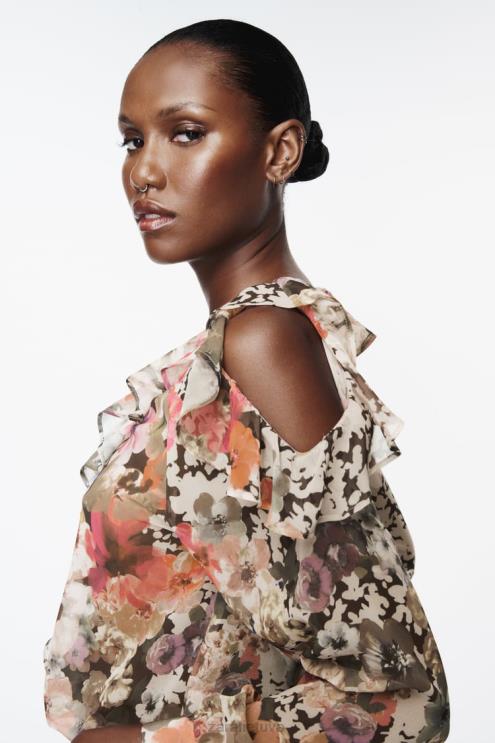 moterys Zara marškinėliai su gėlių raštu įvairiaspalvis apranga 4N488404