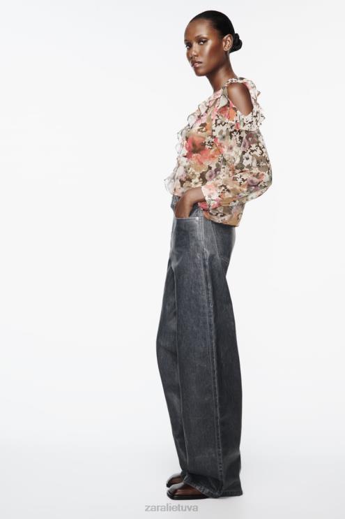 moterys Zara marškinėliai su gėlių raštu įvairiaspalvis apranga 4N488404