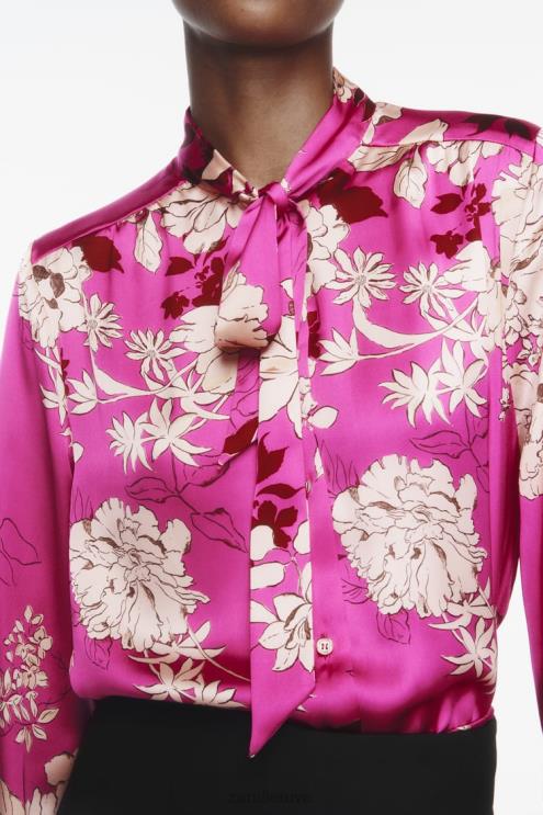 moterys Zara marginti atlasiniai marškiniai įvairiaspalvis apranga 4N488319