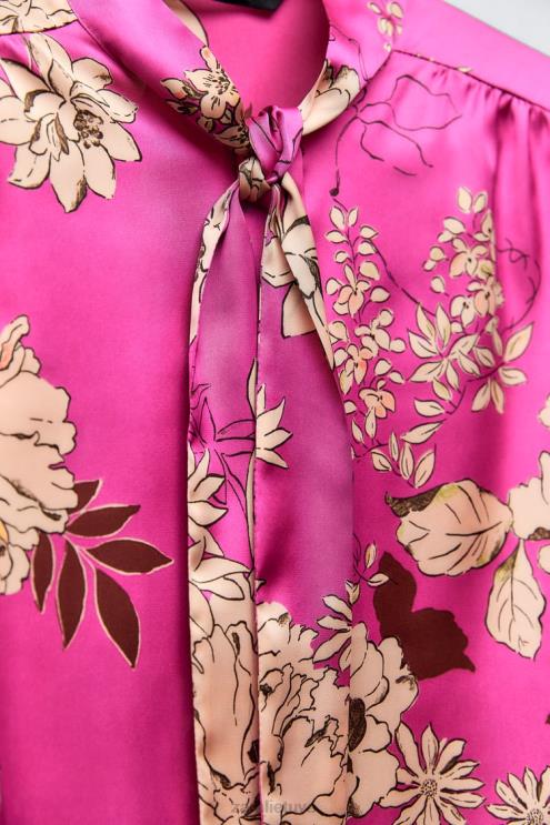 moterys Zara marginti atlasiniai marškiniai įvairiaspalvis apranga 4N488319