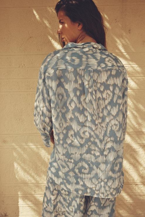 moterys Zara marginti ramė marškiniai akvamarinas apranga 4N488434