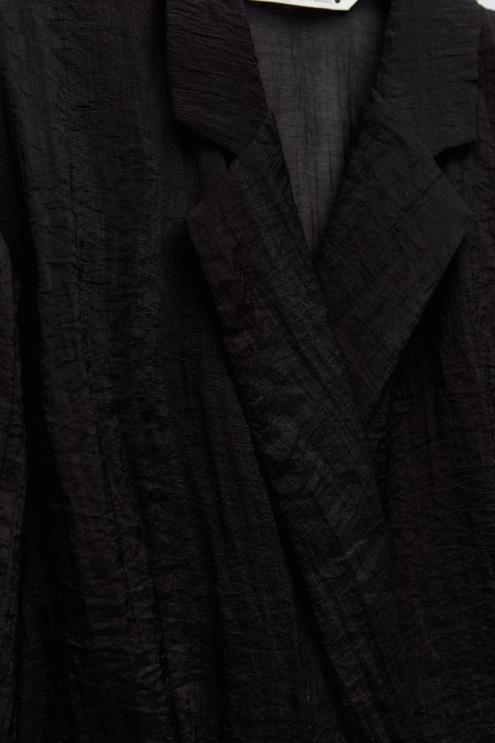 moterys Zara minimalistinė palaidinė su diržu juodas apranga 4N488370