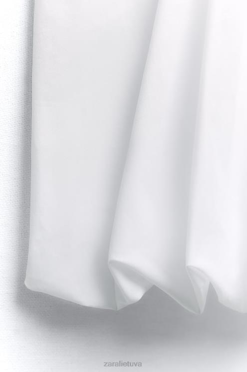 moterys Zara pūsti poplino marškiniai baltas apranga 4N488367
