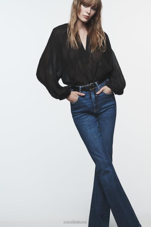 moterys Zara palaidinė su balionu rankovėmis juodas apranga 4N488428