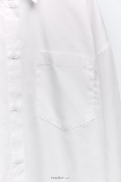 moterys Zara per dideli marškiniai baltas apranga 4N488443