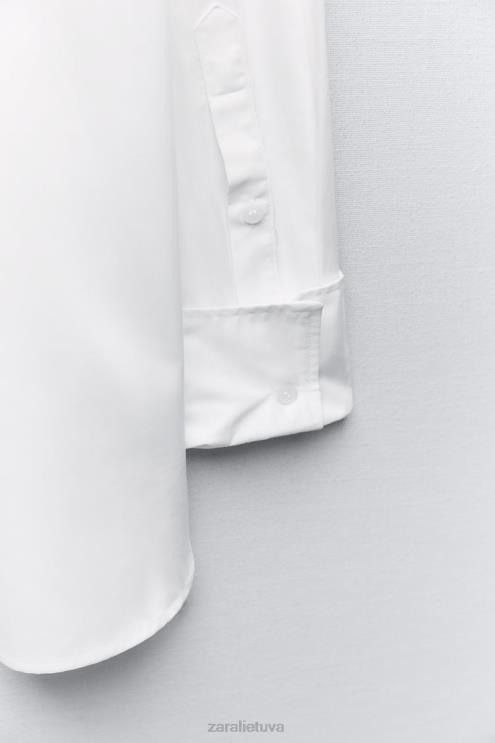 moterys Zara per dideli marškiniai baltas apranga 4N488443