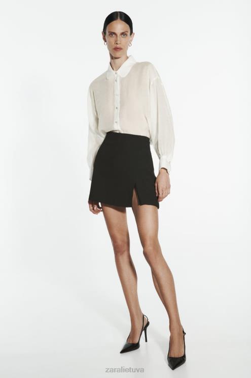 moterys Zara pusiau permatomi brangakmenių marškiniai ekru apranga 4N488348