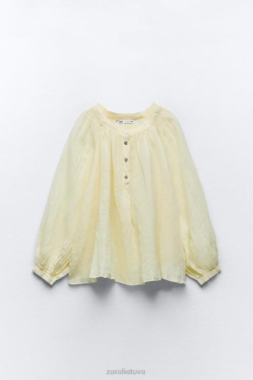 moterys Zara ramė balioninė palaidinė geltona apranga 4N488410