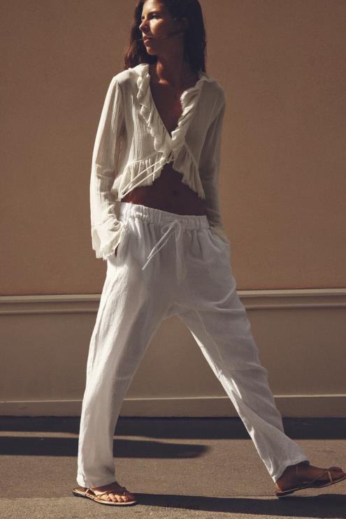 moterys Zara rauktos tekstūros palaidinė ekru apranga 4N488364