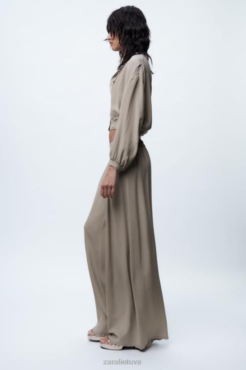 moterys Zara sklandus trumpas bombonešis perlų pilka apranga 4N488361