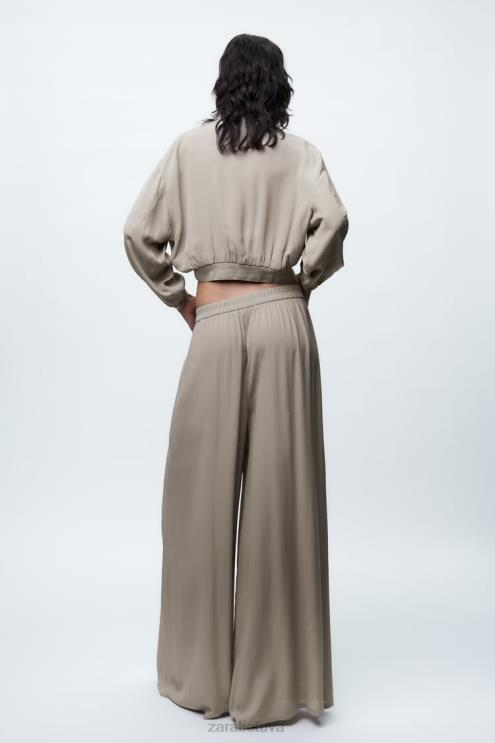 moterys Zara sklandus trumpas bombonešis perlų pilka apranga 4N488361