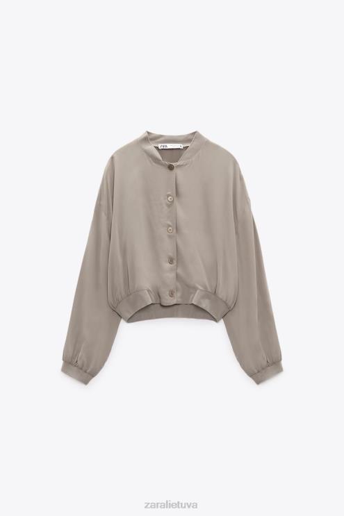 moterys Zara sklandus trumpas bombonešis perlų pilka apranga 4N488361