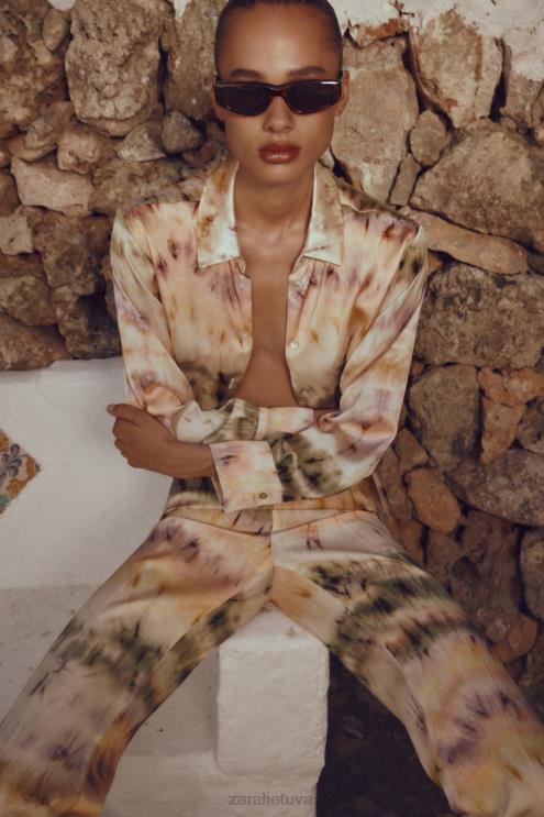 moterys Zara surišami marškinėliai įvairiaspalvis apranga 4N488444