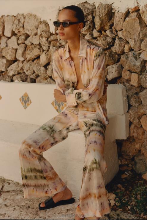 moterys Zara surišami marškinėliai įvairiaspalvis apranga 4N488444