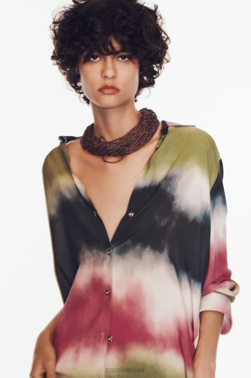 moterys Zara surišami marškinėliai įvairiaspalvis apranga 4N488451