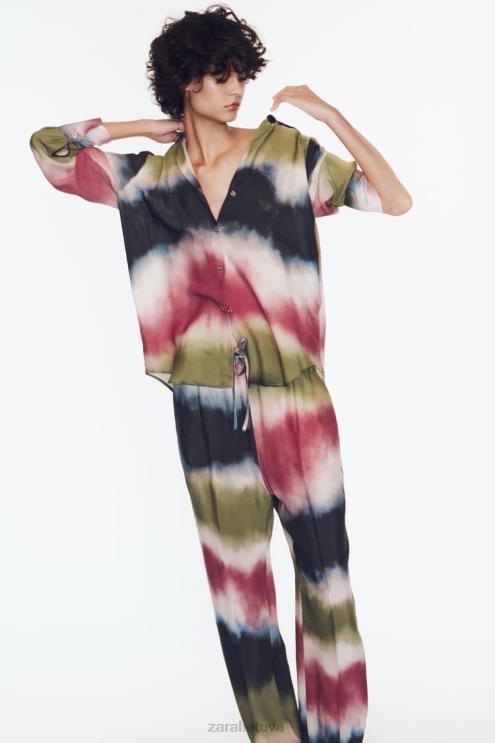 moterys Zara surišami marškinėliai įvairiaspalvis apranga 4N488451