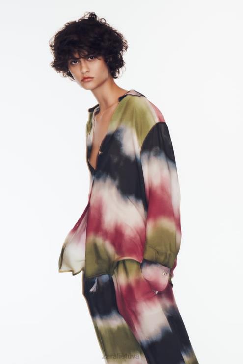 moterys Zara surišami marškinėliai įvairiaspalvis apranga 4N488451