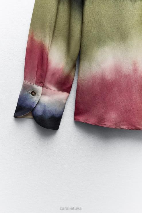 moterys Zara surišami marškinėliai įvairiaspalvis apranga 4N488451