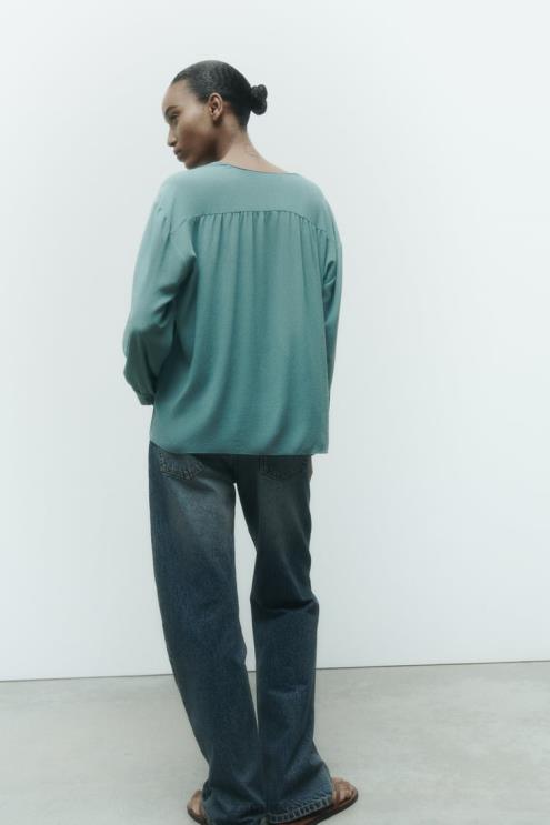 moterys Zara susirinko krenta per didelė palaidinė mėlynas plienas apranga 4N488454