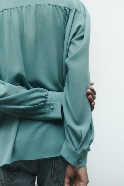 moterys Zara susirinko krenta per didelė palaidinė mėlynas plienas apranga 4N488454