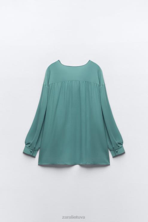 moterys Zara susirinko krenta per didelė palaidinė mėlynas plienas apranga 4N488454