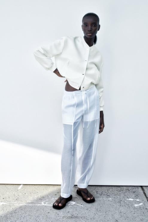 moterys Zara apkarpytas bombonešis ekru apranga 4N488137