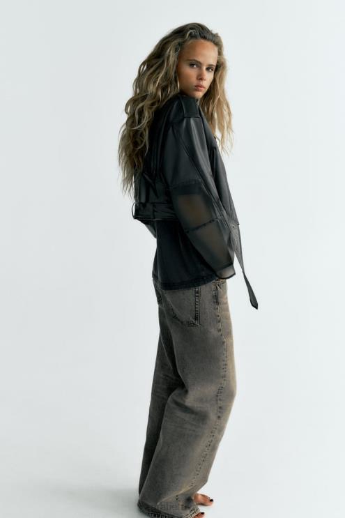 moterys Zara crop permatoma striukė originalus apranga 4N48894