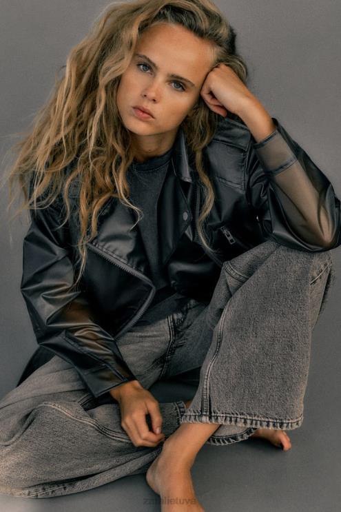 moterys Zara crop permatoma striukė originalus apranga 4N48894