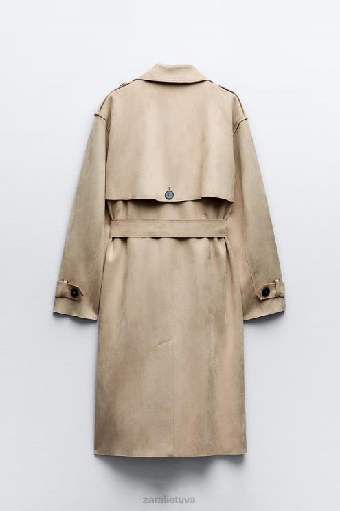 moterys Zara dirbtinės zomšos viršutinis sluoksnis taupiai ruda apranga 4N48883