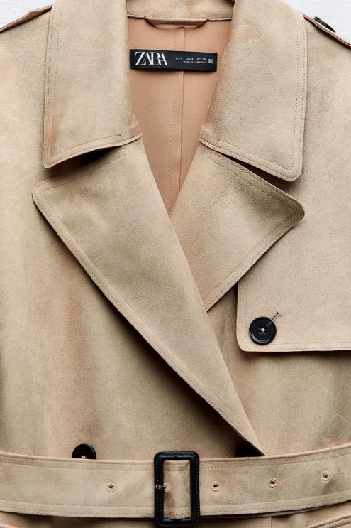 moterys Zara dirbtinės zomšos viršutinis sluoksnis taupiai ruda apranga 4N48883