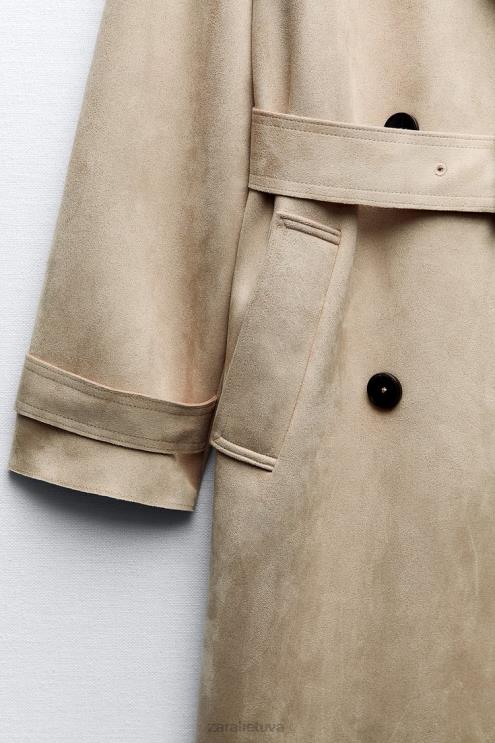 moterys Zara dirbtinės zomšos viršutinis sluoksnis taupiai ruda apranga 4N48883