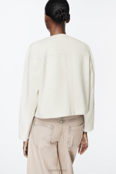 moterys Zara minkšta striukė ekru apranga 4N48833