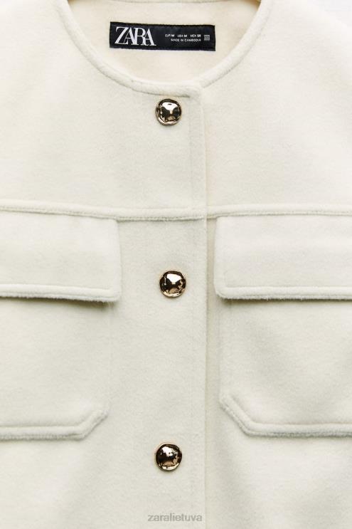 moterys Zara minkšta striukė ekru apranga 4N48833